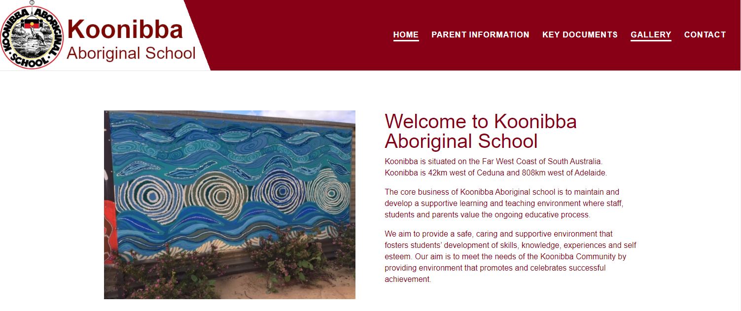 Koonibba website screen shot